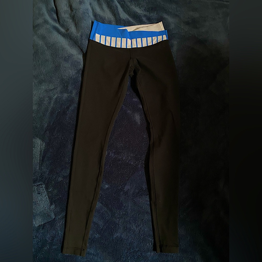 Lululemon Womens Pant 4 Black Crossover Legging Athletic Gym Workout Full Length